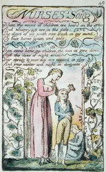 Nurses Song, plaat 49 (Bentley 38) uit Songs of Innocence and of Experience (Bentley Copy L) 1789-94